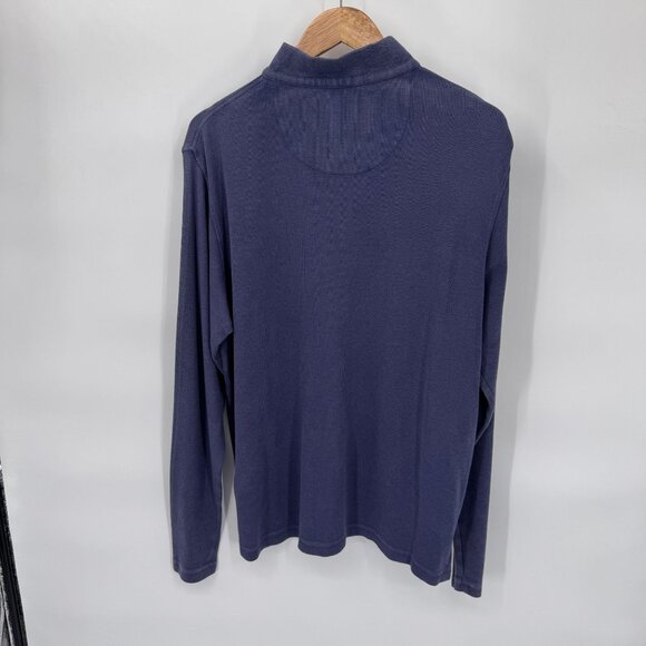 Peter Millar Crown Comfort 1/4 Zip Pullover Sweater Mens L Blue Cotton Modal - Picture 5 of 7